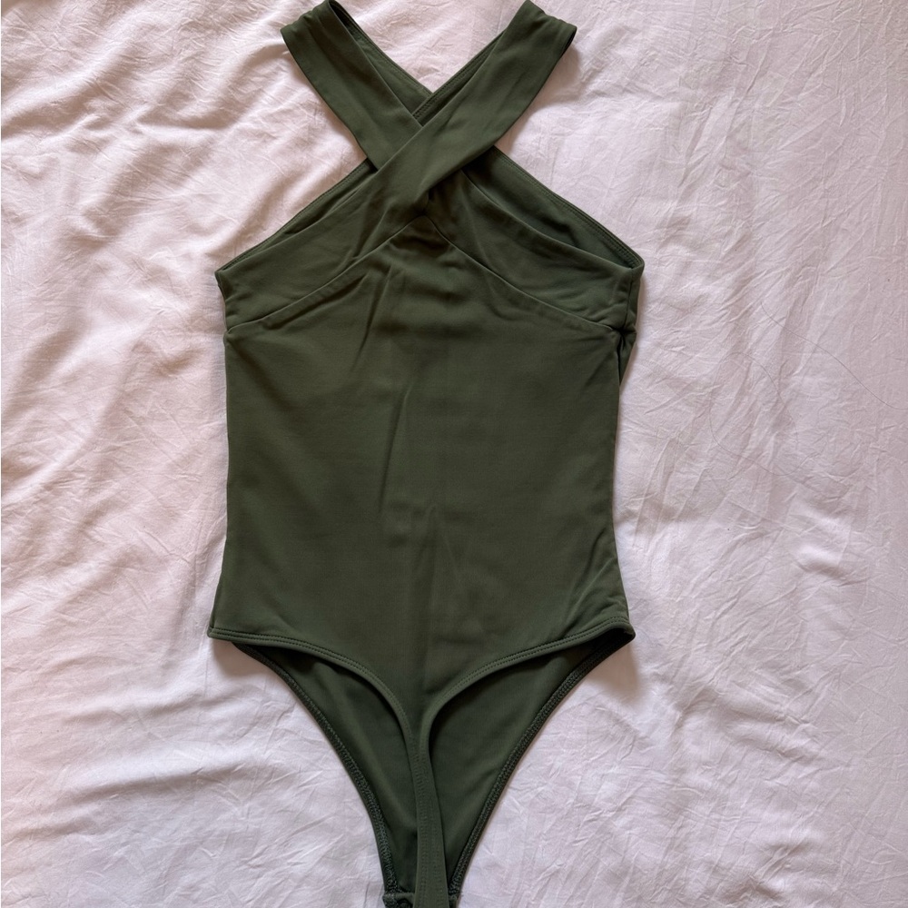 Aritzia Babaton Contour Sage Green Bodysuit